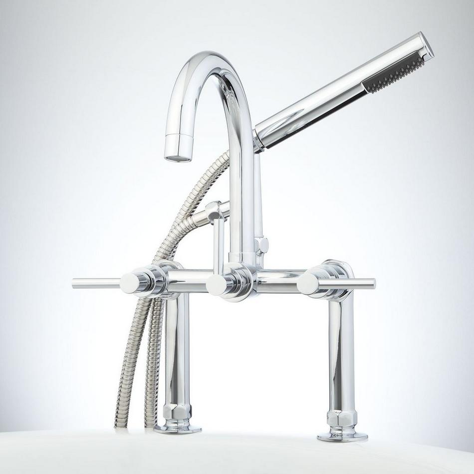Sebastian Deck-Mount Tub Faucet and Hand Shower - Lever Handles, , large image number 9