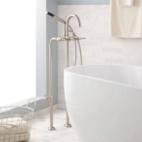 Sebastian Freestanding Tub Faucet, Supplies, Valves - Lever Handles