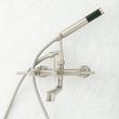 Modern Wall-Mount Tub Faucet and Modern Hand Shower with 4" Wall Couplers - Lever Handles - Nickel, , large image number 1