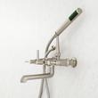 Modern Wall-Mount Tub Faucet and Modern Hand Shower with 4" Wall Couplers - Lever Handles - Nickel, , large image number 0