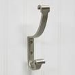 Solid Brass Double Coat Hook with Scrolled Ends - Brushed Nickel, , large image number 0