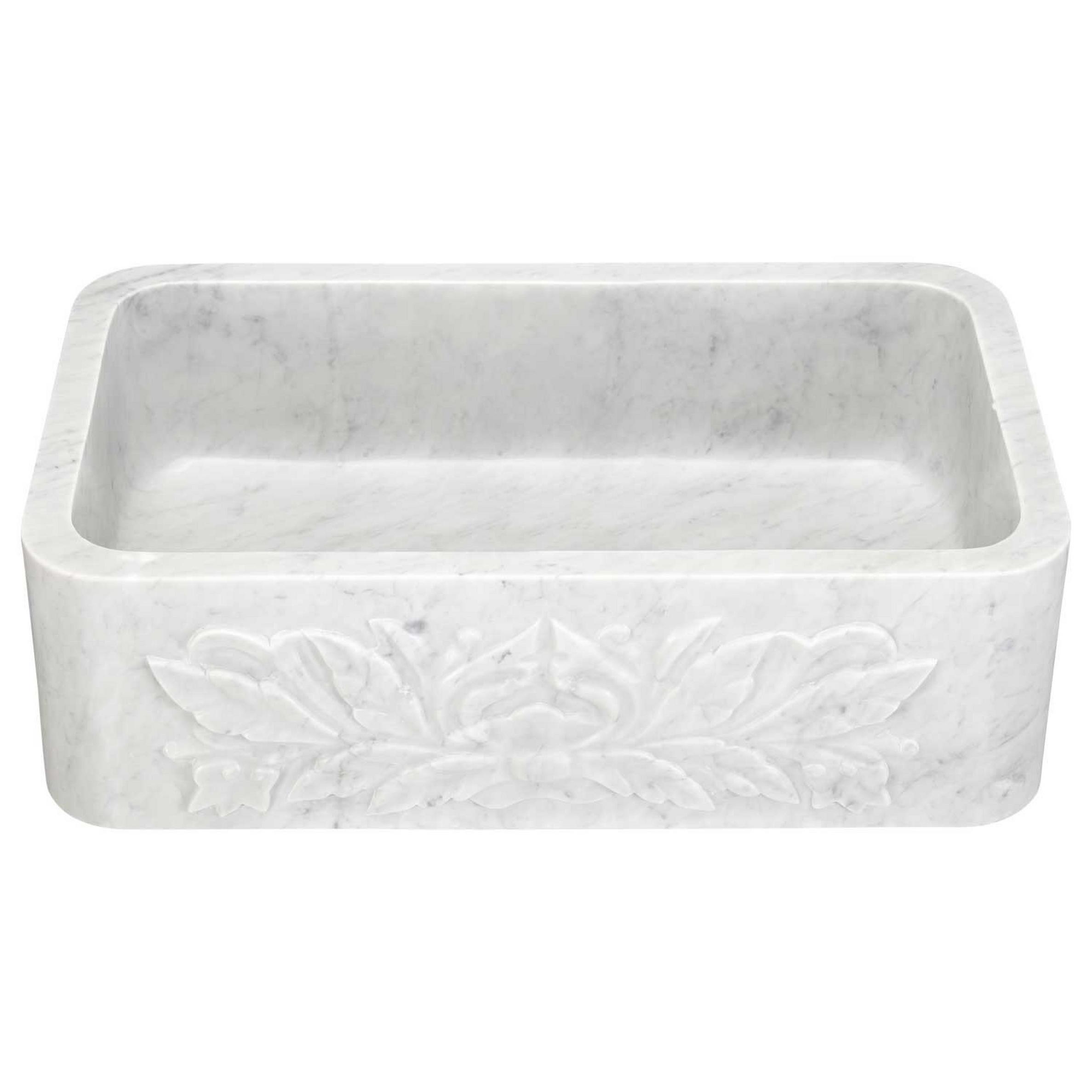 30" Ivy Polished Marble Farmhouse Sink Carrara Signature Hardware