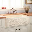 30" Ivy Polished Marble Farmhouse Sink - Cream Egyptian, , large image number 0
