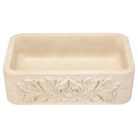 30" Ivy Polished Marble Farmhouse Sink - Cream Egyptian