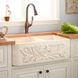 36" Ivy 60/40 Offset Double-Bowl Polished Marble Farmhouse Sink - Cream Egyptian, , large image number 0