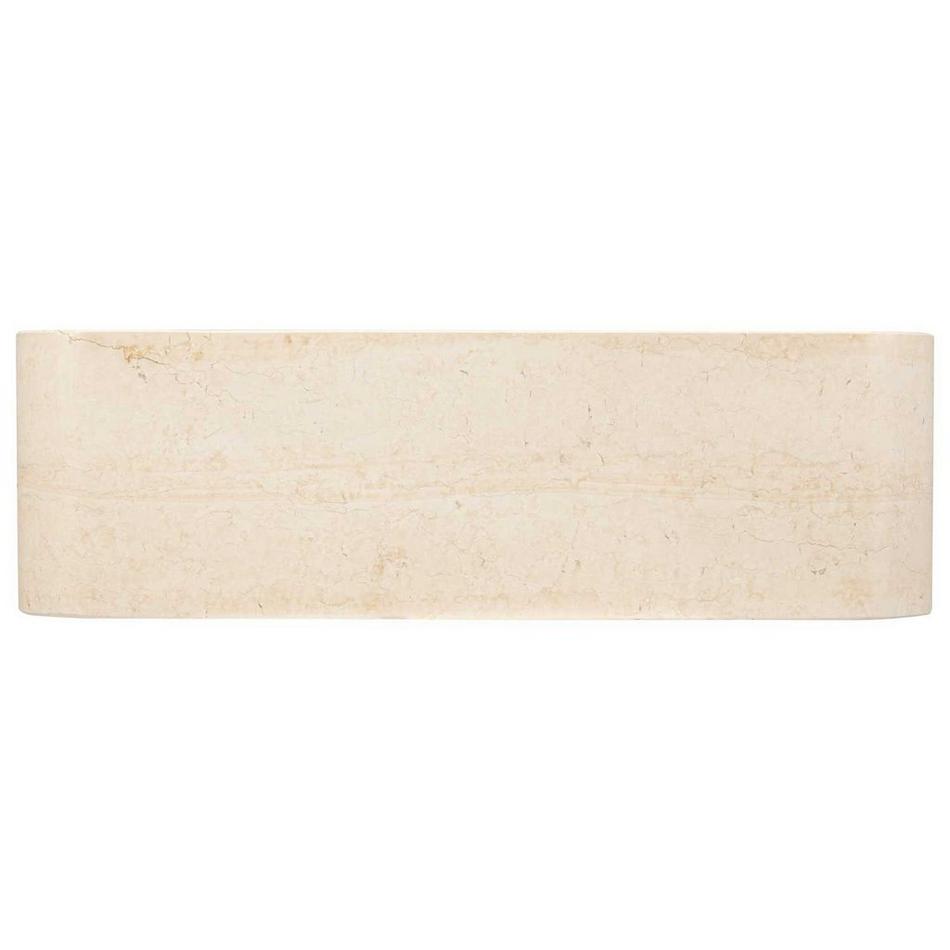 36" Ivy 60/40 Offset Double-Bowl Polished Marble Farmhouse Sink - Cream Egyptian, , large image number 2
