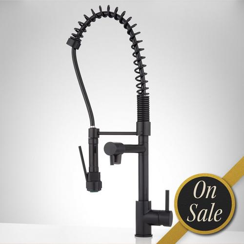 Levi Kitchen Faucet with Pull-Down Spring Spout in Matte Black