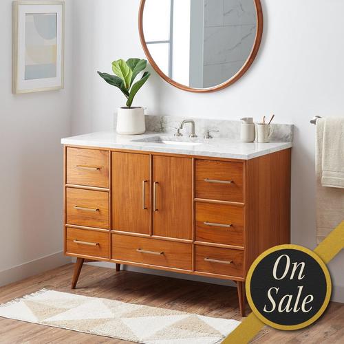 48" Novak Teak Vanity with Rectangular Undermount Sink - Teak