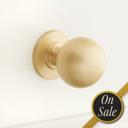 Rodino Solid Brass Round Cabinet Knob in Satin Brass