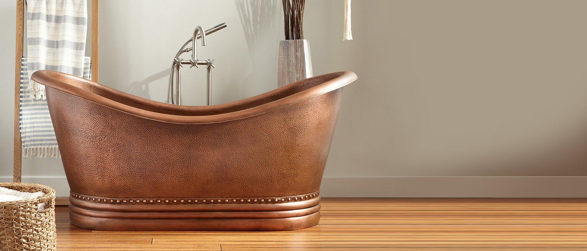 72" Paige Copper Double-Slipper Tub