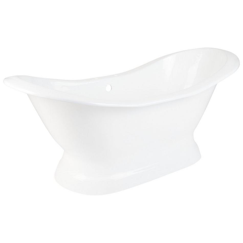 72" Salem Cast Iron Double-Slipper Pedestal Tub - 7" Rim Holes, , large image number 1