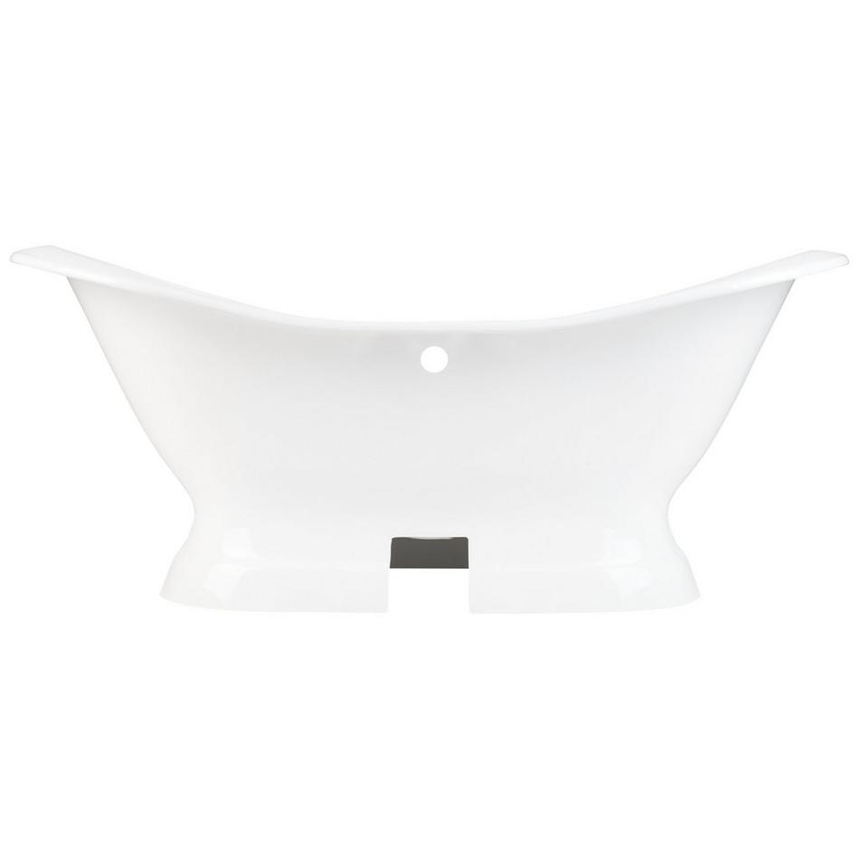 72" Salem Cast Iron Double-Slipper Pedestal Tub - 7" Rim Holes, , large image number 3