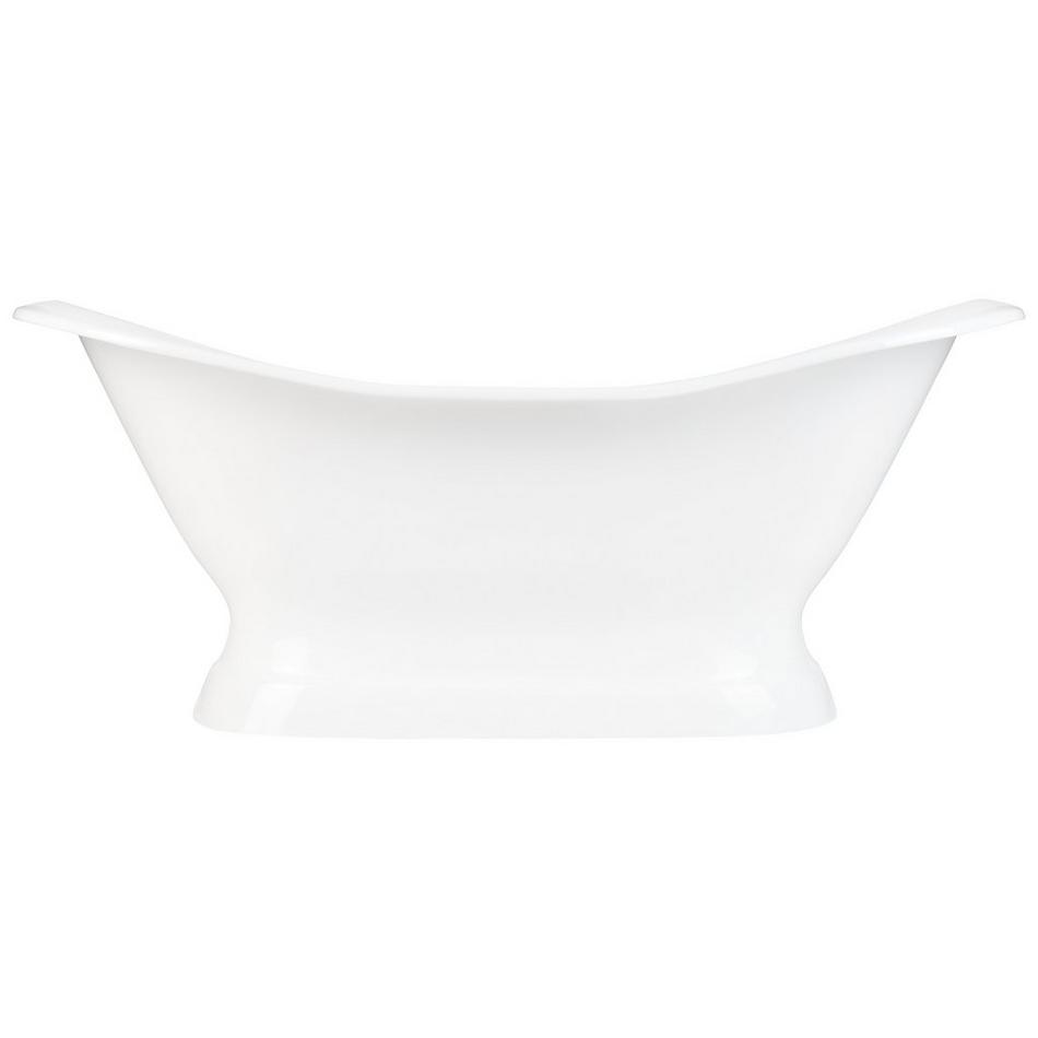 72" Salem Cast Iron Double-Slipper Pedestal Tub - 7" Rim Holes, , large image number 2