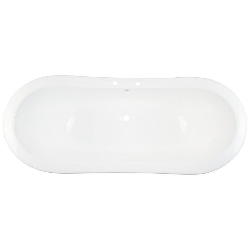 72" Salem Cast Iron Double-Slipper Pedestal Tub - 7" Rim Holes, , large image number 4