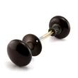 Horizontal Brass Rim Lock Set with Brown Porcelain Knobs - Oil Rubbed Bronze, , large image number 1