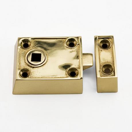 Small Solid Brass Rim Latch Set with White Porcelain Knobs