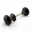 Vertical Brass Rim Lock Set with Black Porcelain Knobs - Oil Rubbed Bronze, , large image number 1