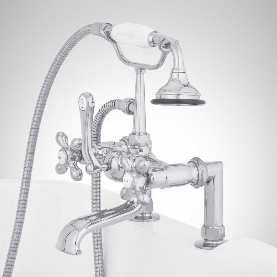 Deck-Mount Telephone Faucet with Cross Handles and Deck Couplers, , large image number 3
