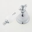 Victorian Gooseneck Bathroom Faucet - Porcelain Lever Handles - Chrome, , large image number 3
