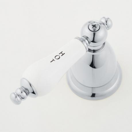Victorian Widespread Bathroom Faucet - Porcelain Lever Handles