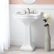 Cierra Porcelain Pedestal Sink - 8" Centers - White, , large image number 0