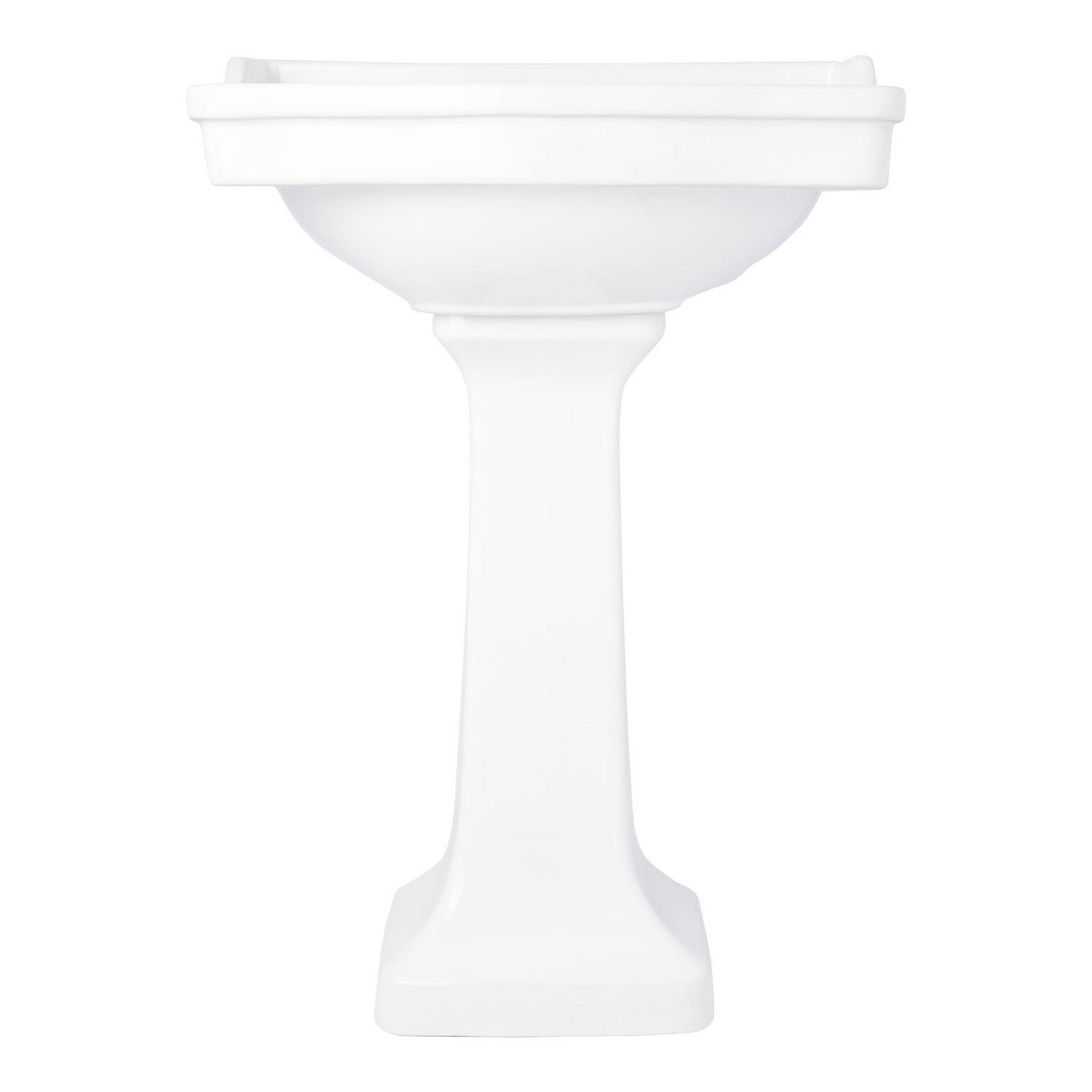 Cierra Porcelain Pedestal Sink 8" Centers White Signature Hardware