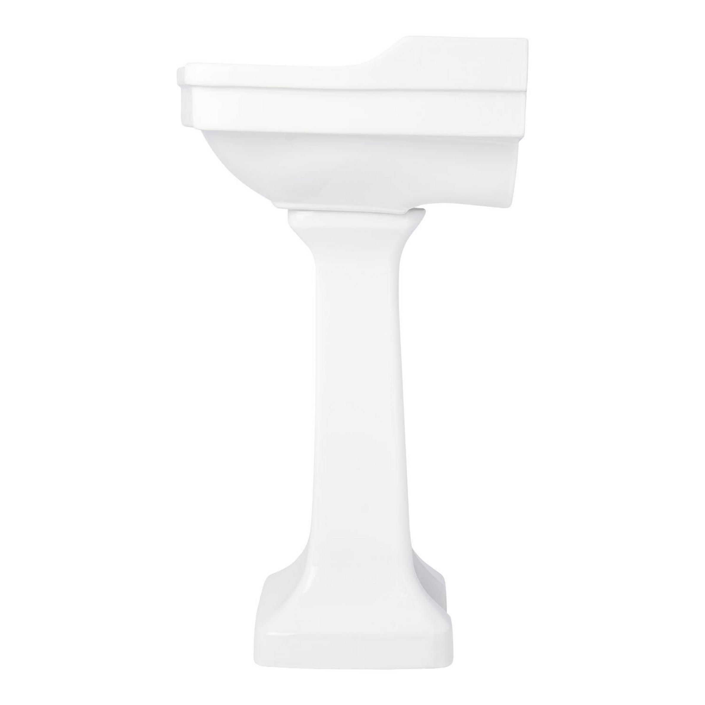 Cierra Porcelain Pedestal Sink 8" Centers White Signature Hardware