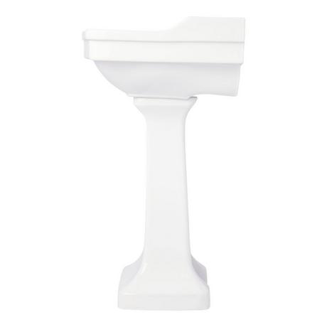 Cierra Porcelain Pedestal Sink - 8" Centers - White