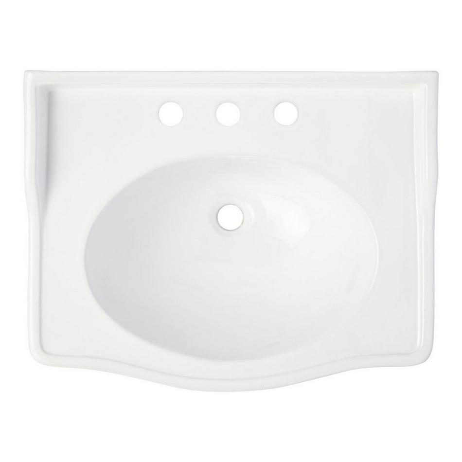 Cierra Porcelain Pedestal Sink - 8" Centers - White, , large image number 5