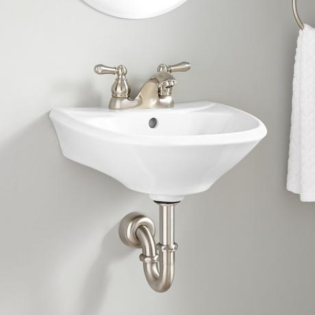 Farnham Mini Porcelain Wall-Mount Bathroom Sink - 4" Centers - White