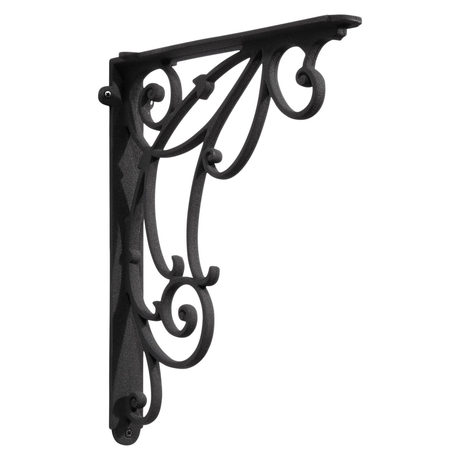Winding Scrollwork Aluminum Shelf Bracket Black Powder Coat