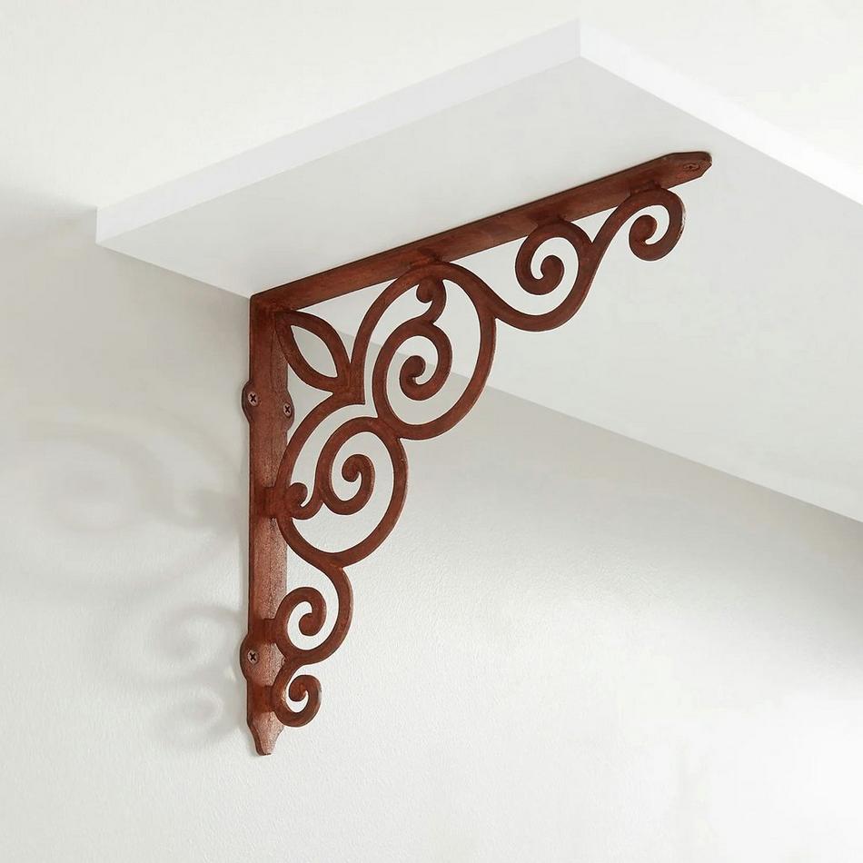Victorian Iron Shelf Bracket - Rust, , large image number 0