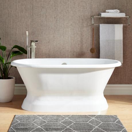 60" Henley Cast Iron Double-Ended Pedestal Tub  - Rolled Rim