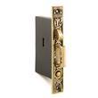Leaf Pocket Door Mortise Lock - Privacy - Blackened Brass, , large image number 2