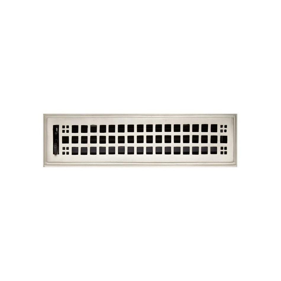 Mission Brass Floor Register - Brushed Nickel 2-1/4" x 10" (3-1/4" x 11-1/4" Overall), , large image number 0