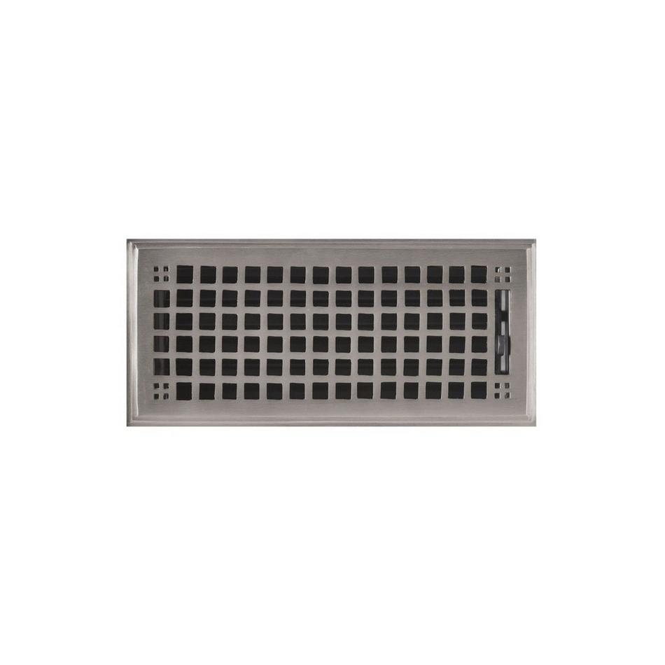 Mission Brass Floor Register - Brushed Nickel 4" x 10" (5-1/8" x 11-1/4" Overall), , large image number 0