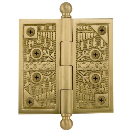 Vintage Hardware & Lighting - Antique Recreated Brass Screen Door Hinge  (H-92)