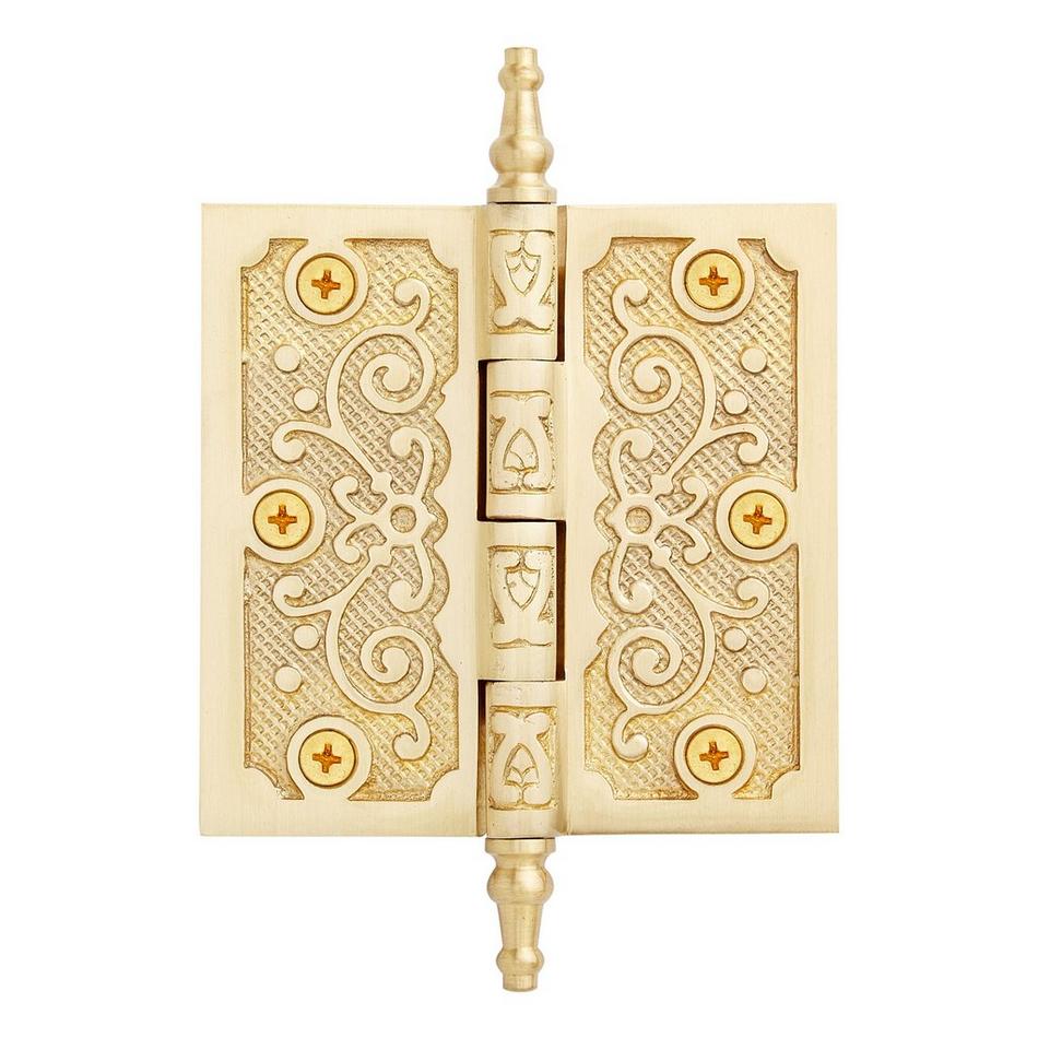 Solid Brass Ornate Door Hinge, , large image number 2
