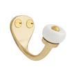 Solid Brass Petite Single Hook with White Porcelain Knob, , large image number 2