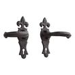 Hand-Forged Iron Fleur de Lis Lever Set with Keyhole - Passage and Trim, , large image number 0