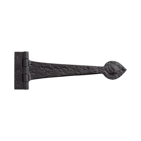 Gothic Style Hand-Forged Iron Strap Hinge - Black Powder Coat