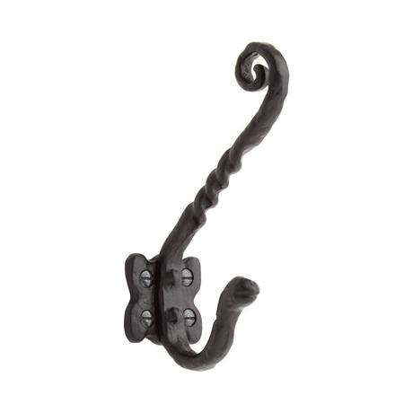 Hand-Forged Iron Butterfly Double Coat Hook - Black Powder Coat
