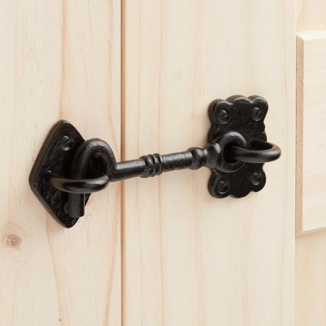 Hand-Forged Iron Cabin Door Hook Latch
