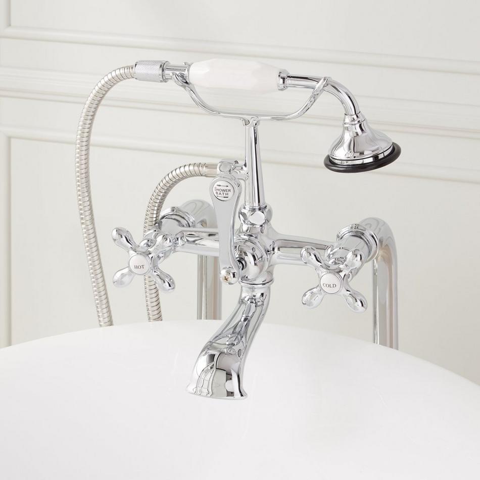 Freestanding Telephone Tub Faucet & Supplies - Cross Handles, , large image number 3