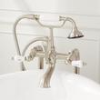 Freestanding Telephone Tub Faucet & Supplies - Porcelain Lever Handles, , large image number 1
