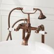 Freestanding Telephone Tub Faucet & Supplies - Porcelain Lever Handles, , large image number 5