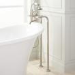 Freestanding Telephone Tub Faucet & Supplies - Porcelain Lever Handles, , large image number 6