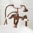 37-1/2" Freestanding Telephone Faucet - Porcelain Lever Handles - Oil Rubbed Bronze, , large image number 1
