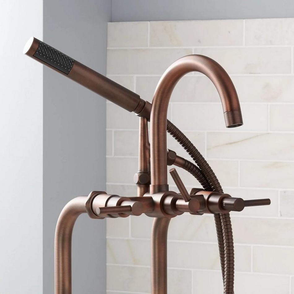 37-1/2" Sebastian Freestanding Tub Faucet and Supplies - Lever Handle - Oil Rubbed Bronze, , large image number 0