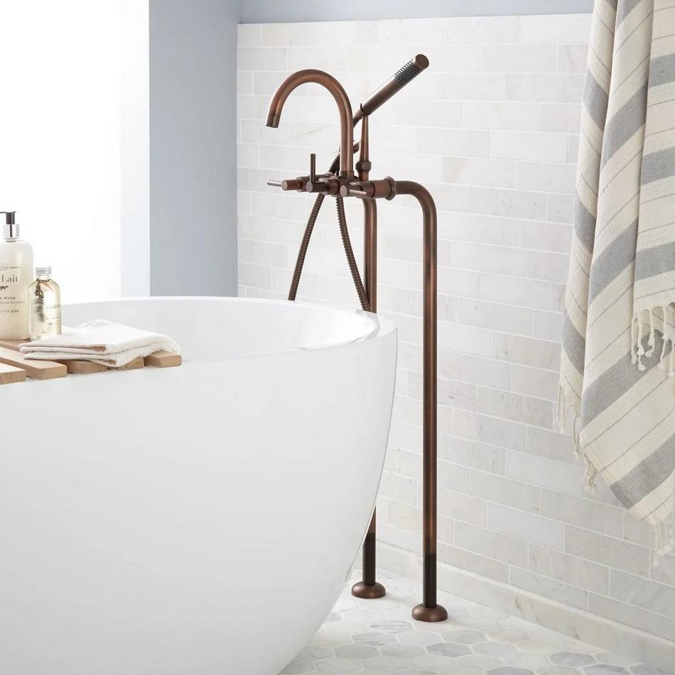 37-1/2" Sebastian Freestanding Tub Faucet and Supplies - Lever Handle - Oil Rubbed Bronze, , large image number 1